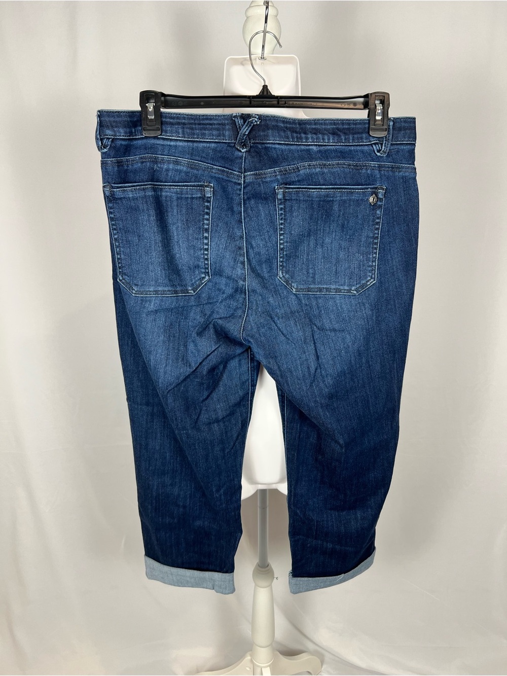 Democracy Women’s Straight Leg Cropped Jeans - Dark Blue - Picture 5 of 8